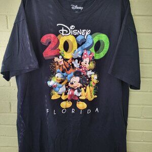2020 Disney World Florida T Shirt Adult 2XL Blue Mickey Mouse Goofy Donald A3